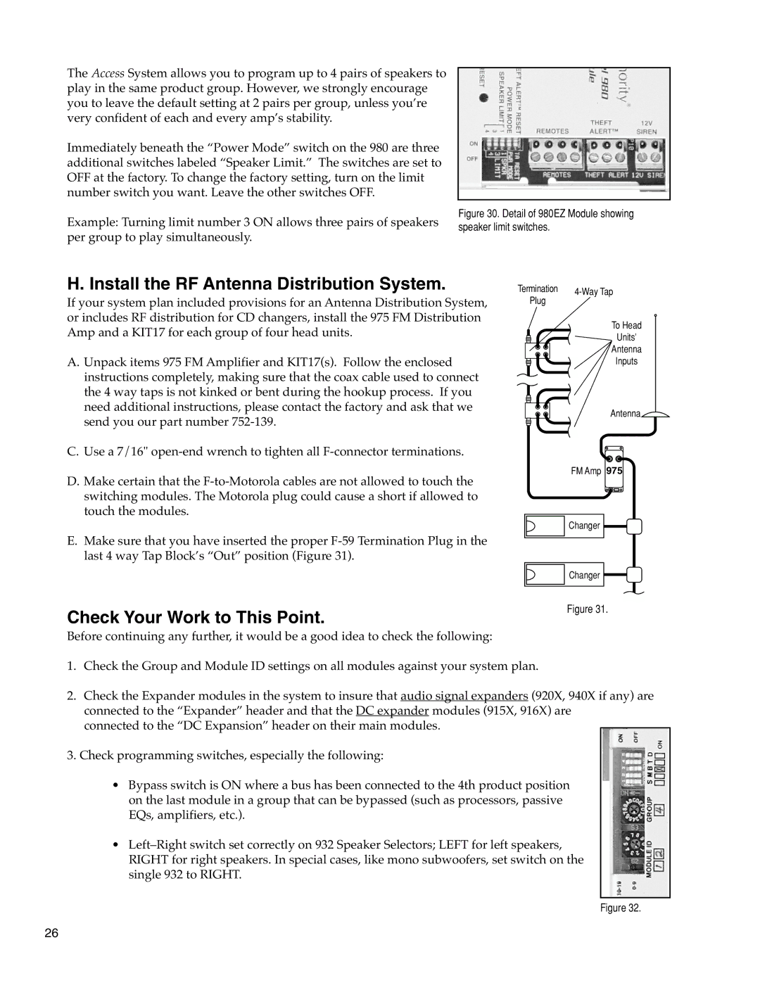 Audio Authority Car Audio System Install the RF Antenna Distribution System, Check Your Work to This Point 