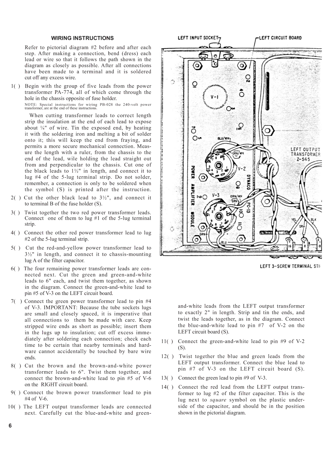 Audio Dynamics 14635013 manual Wiring Instructions 