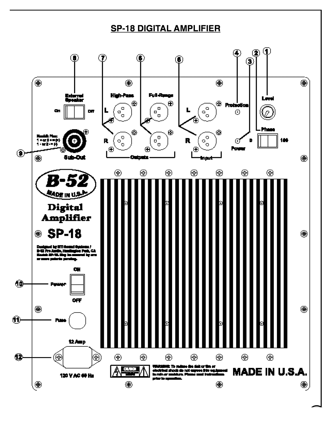 Audio Pro manual SP-18DIGITAL AMPLIFIER 