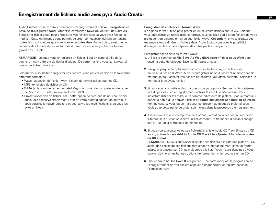 Audio-Technica AT-LP2D-USB manual Enregistrement de fichiers audio avec pyro Audio Creator 