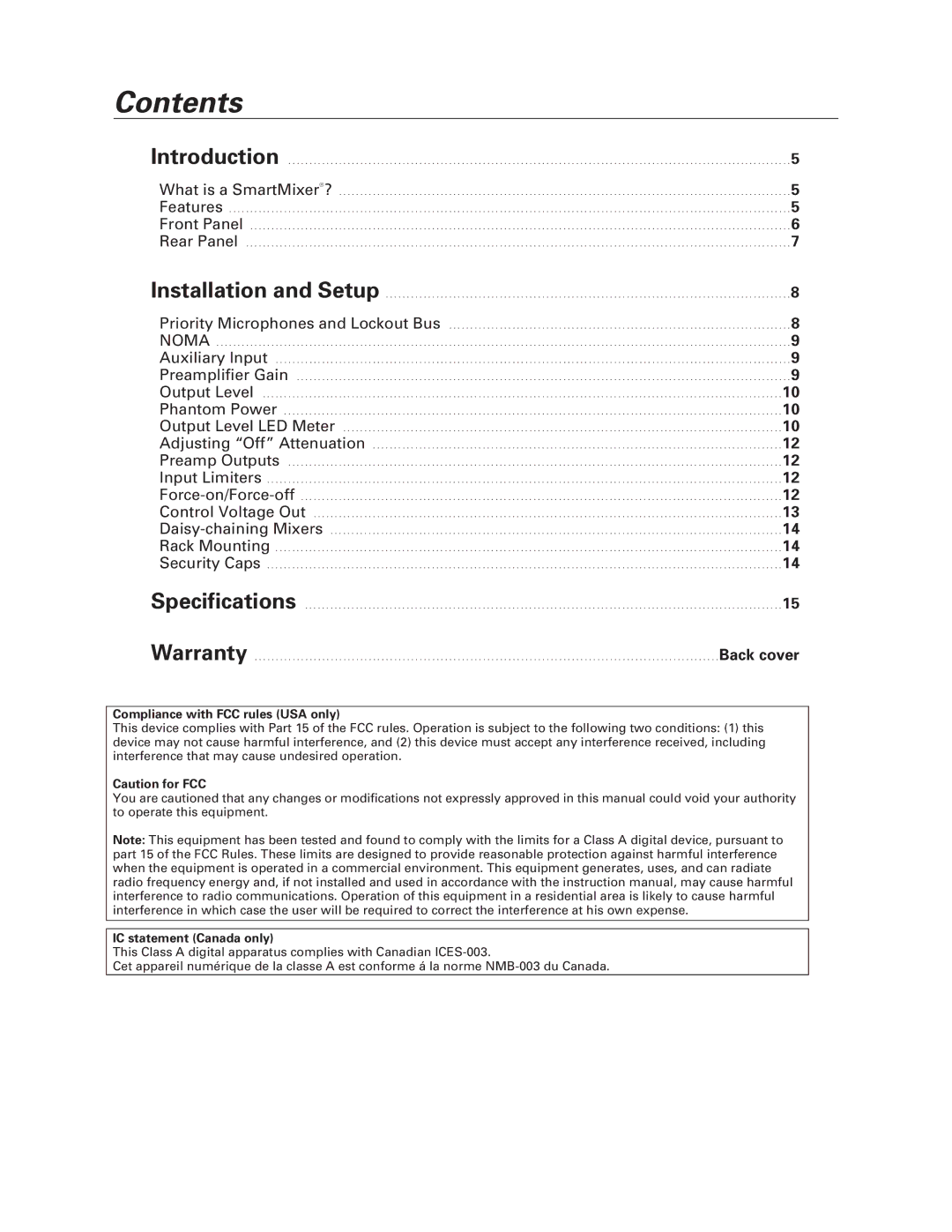 Audio-Technica AT-MX351 manual Contents 