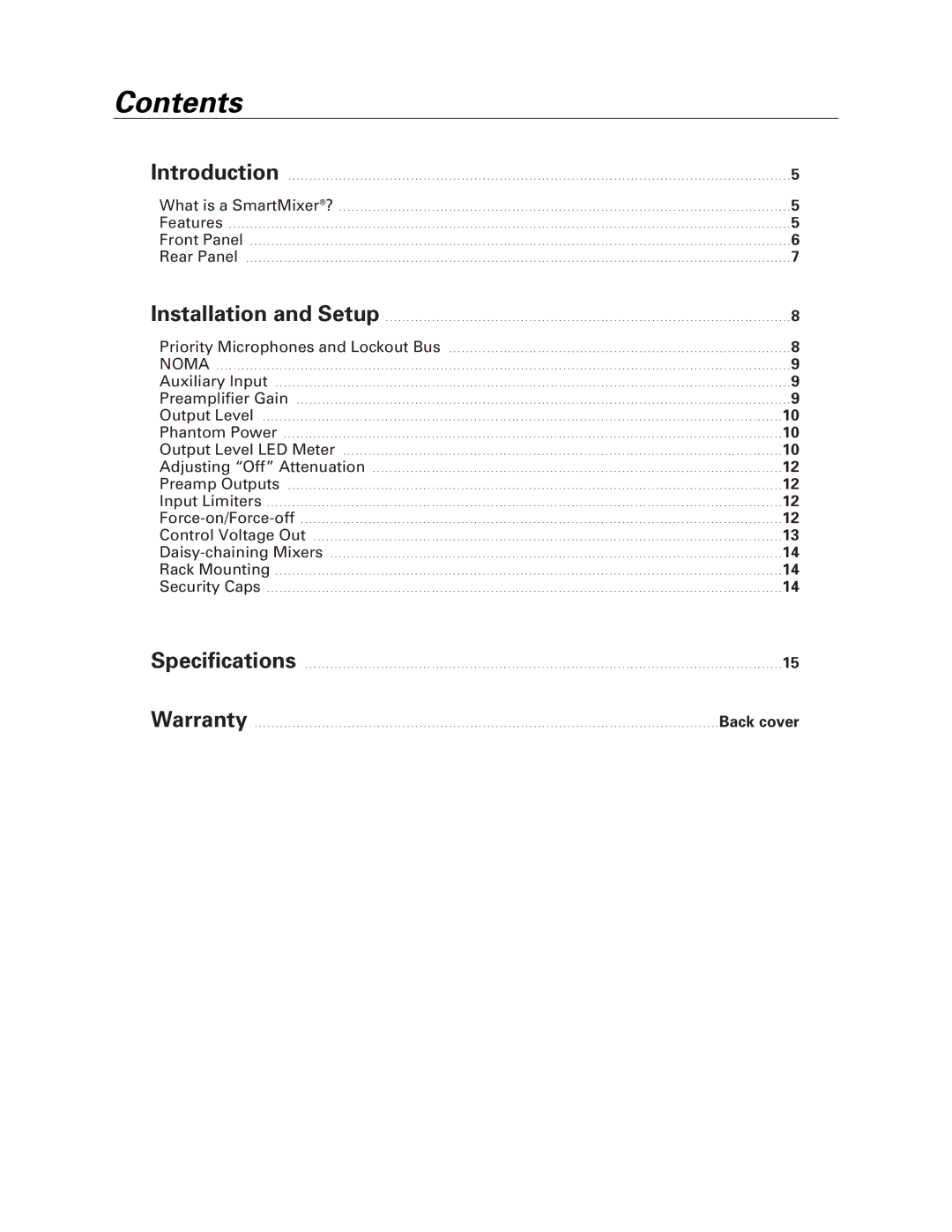 Audio-Technica AT-MX351 manual Contents 