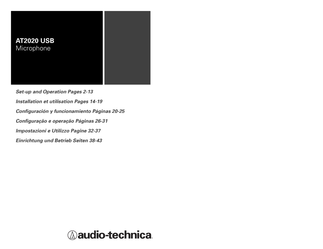 Audio-Technica at2020 usb manual AT2020 USB 