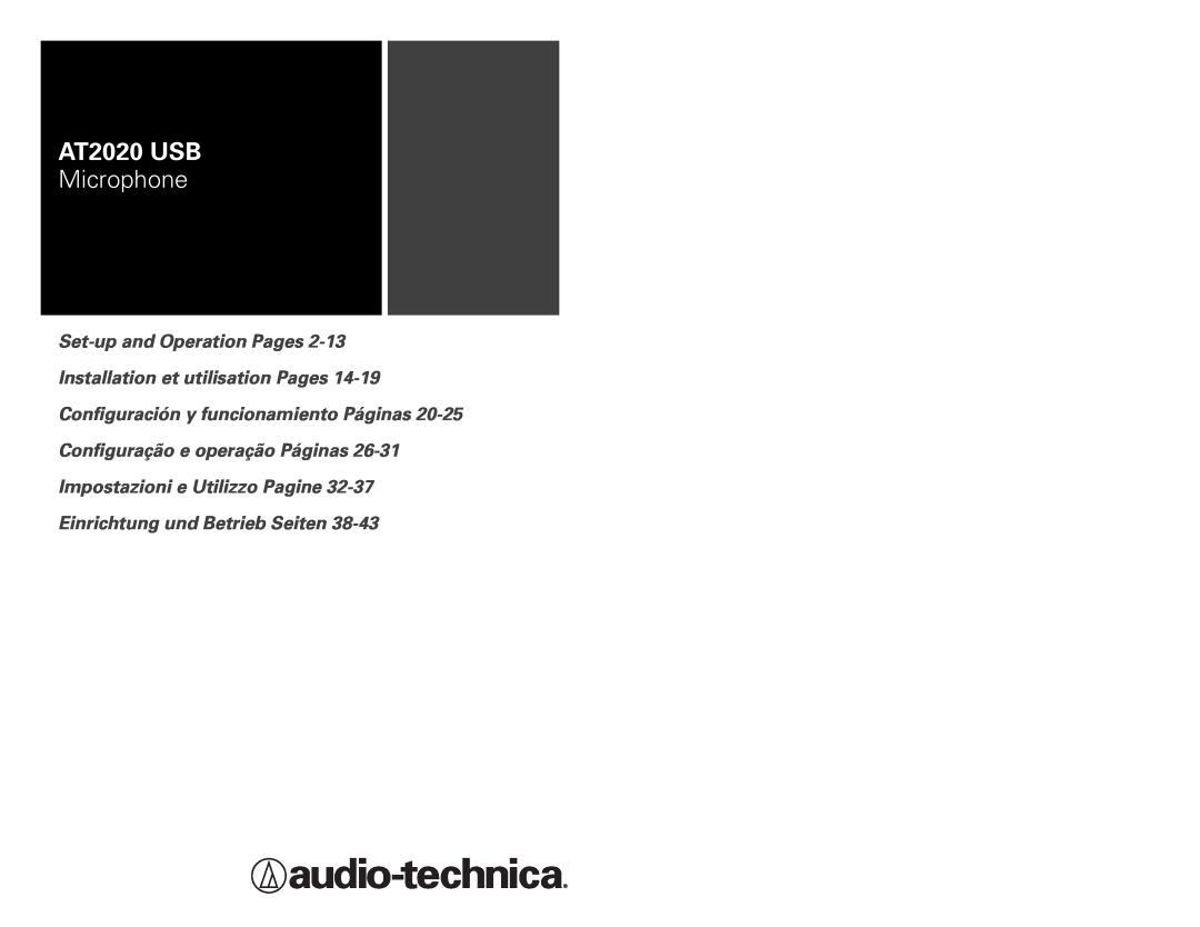 Audio-Technica at2020 usb manual Features, Description, Operation and Maintenance, AT2020 USB 