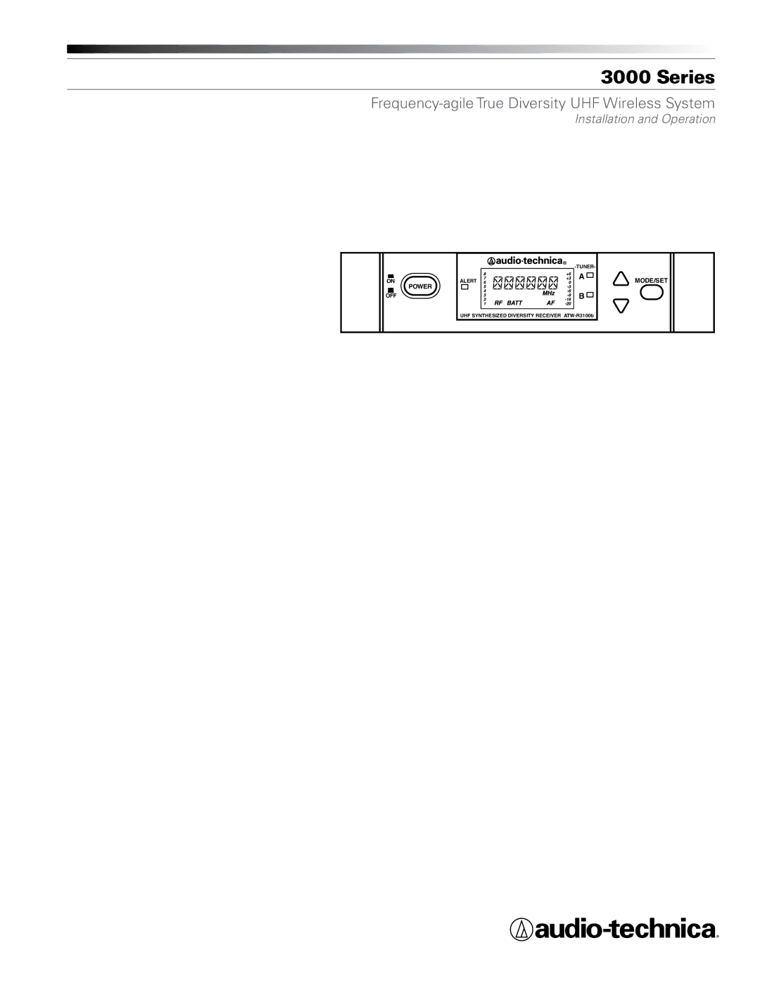 Audio-Technica ATW-R3100b manual Series 