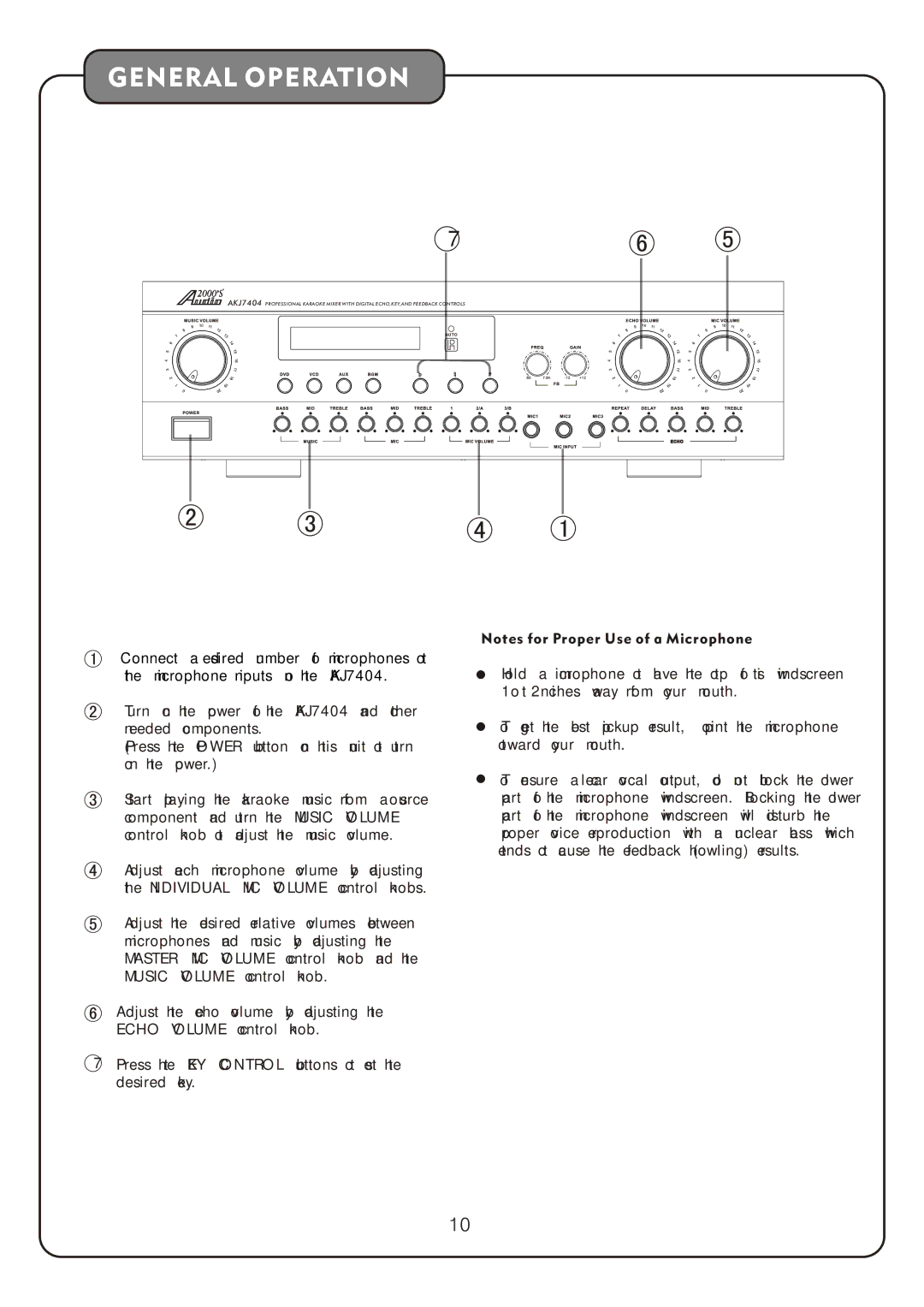 Audio2000's AKJ7404 manual General Operation 