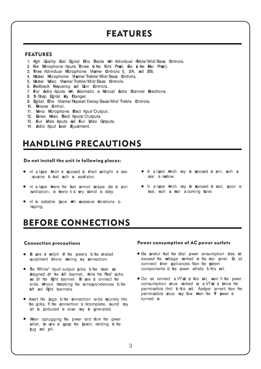 Audio2000's AKJ7404 manual Features 