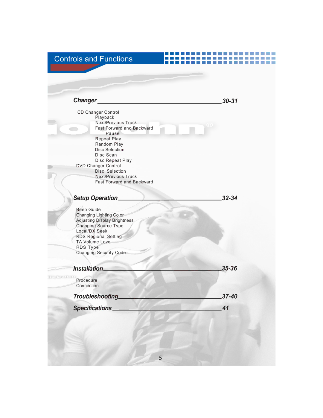 AudioBahn A3451, A3351 manual Controls and Functions, Changer 