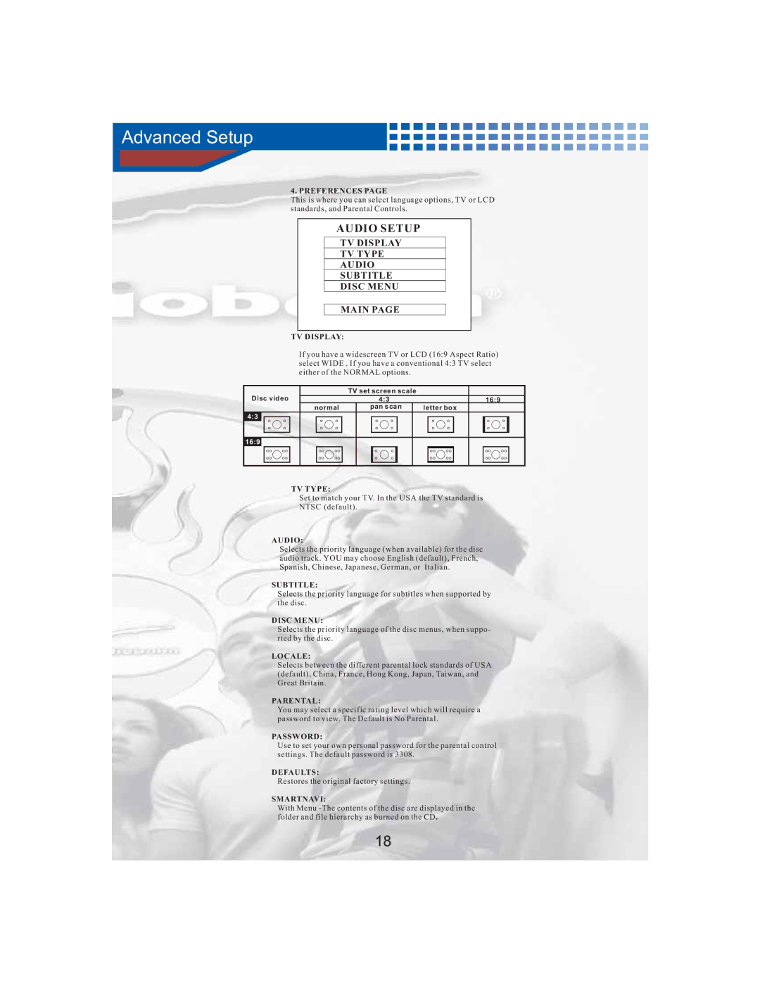 AudioBahn AVDVD10P manual Audio Setup 