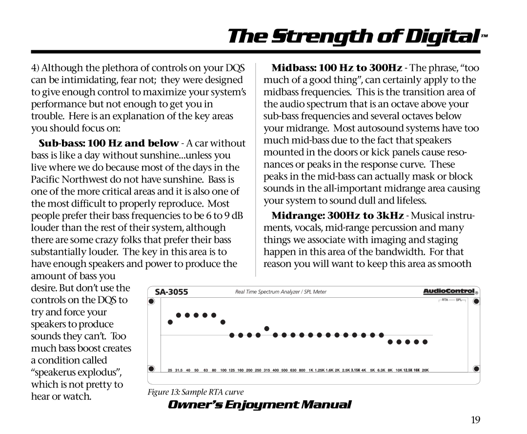 AudioControl DQS manual Strength of Digital 