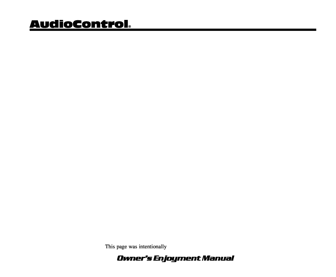 AudioControl DQS manual AudioControl, Owner’s Enjoyment Manual 