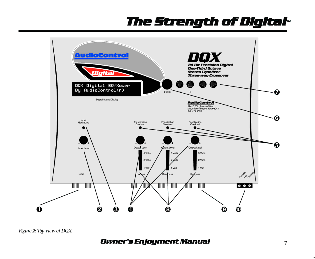 AudioControl DQX manual ❷ ❸ ❹ ➒ ➓ 