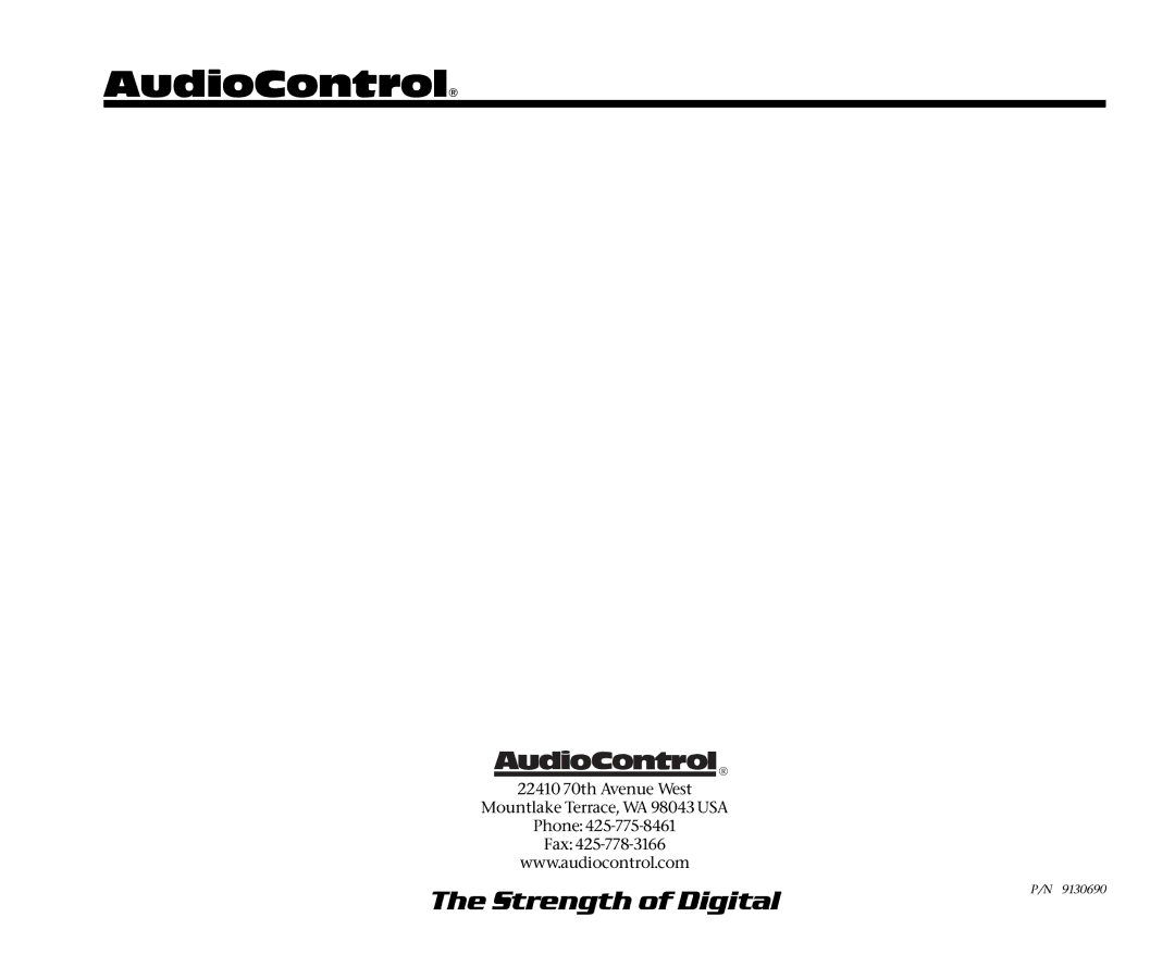 AudioControl DQX manual Owner’sTheStrengthE joymentof DigitalManual 