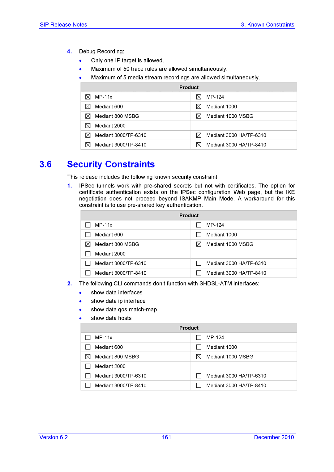 AudioControl VERSION 6.2 manual Security Constraints 