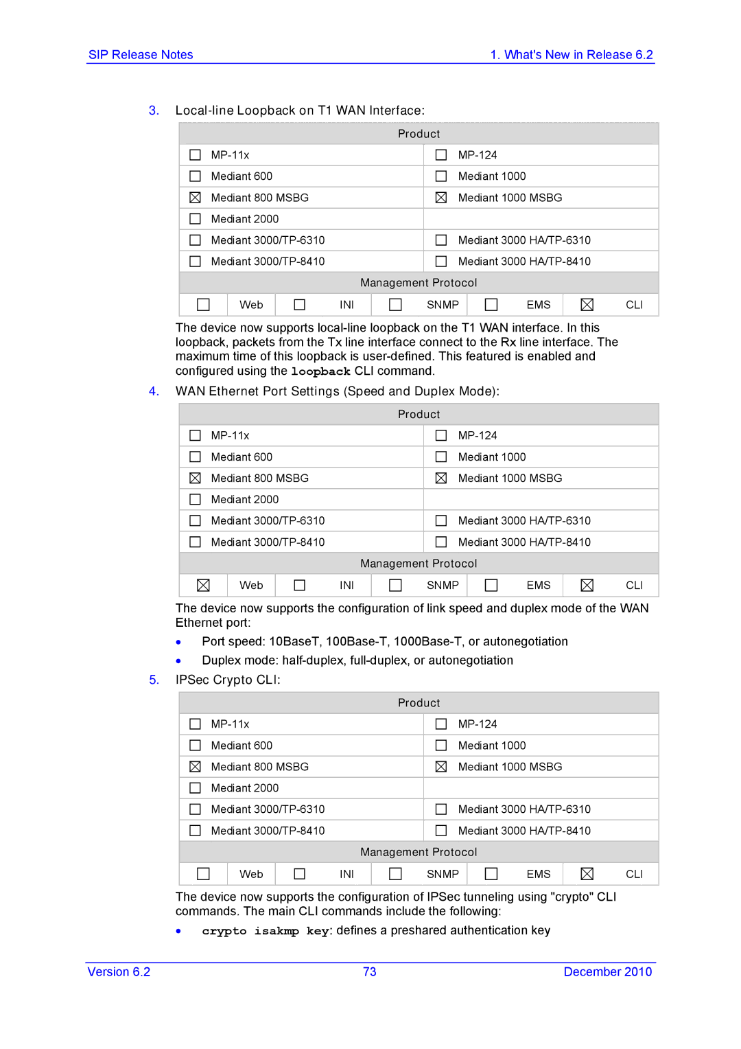 AudioControl VERSION 6.2 manual Local-line Loopback on T1 WAN Interface, WAN Ethernet Port Settings Speed and Duplex Mode 