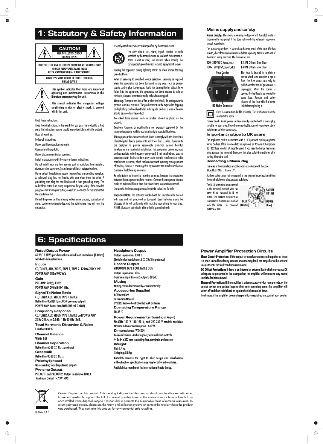 Audiolab 8200A manual 