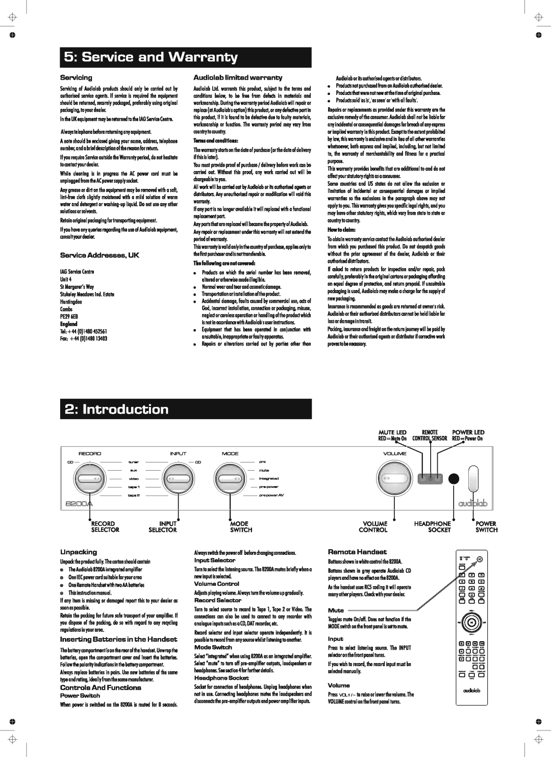 Audiolab 8200A manual 