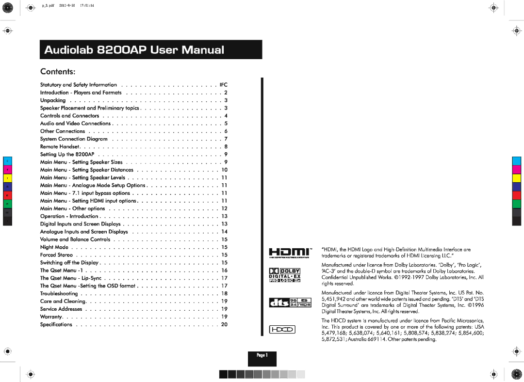 Audiolab 8200AP manual 