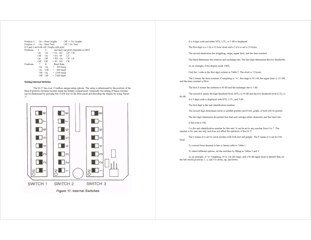 AudioQuest M-27 specifications Setting Internal Switches 