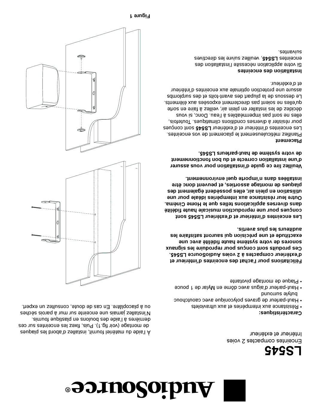 AudioSource 5-1/4 2-way compact indoor/outdoor speakers Extérieur et Intérieur voies 2 compactes Enceintes LS545 