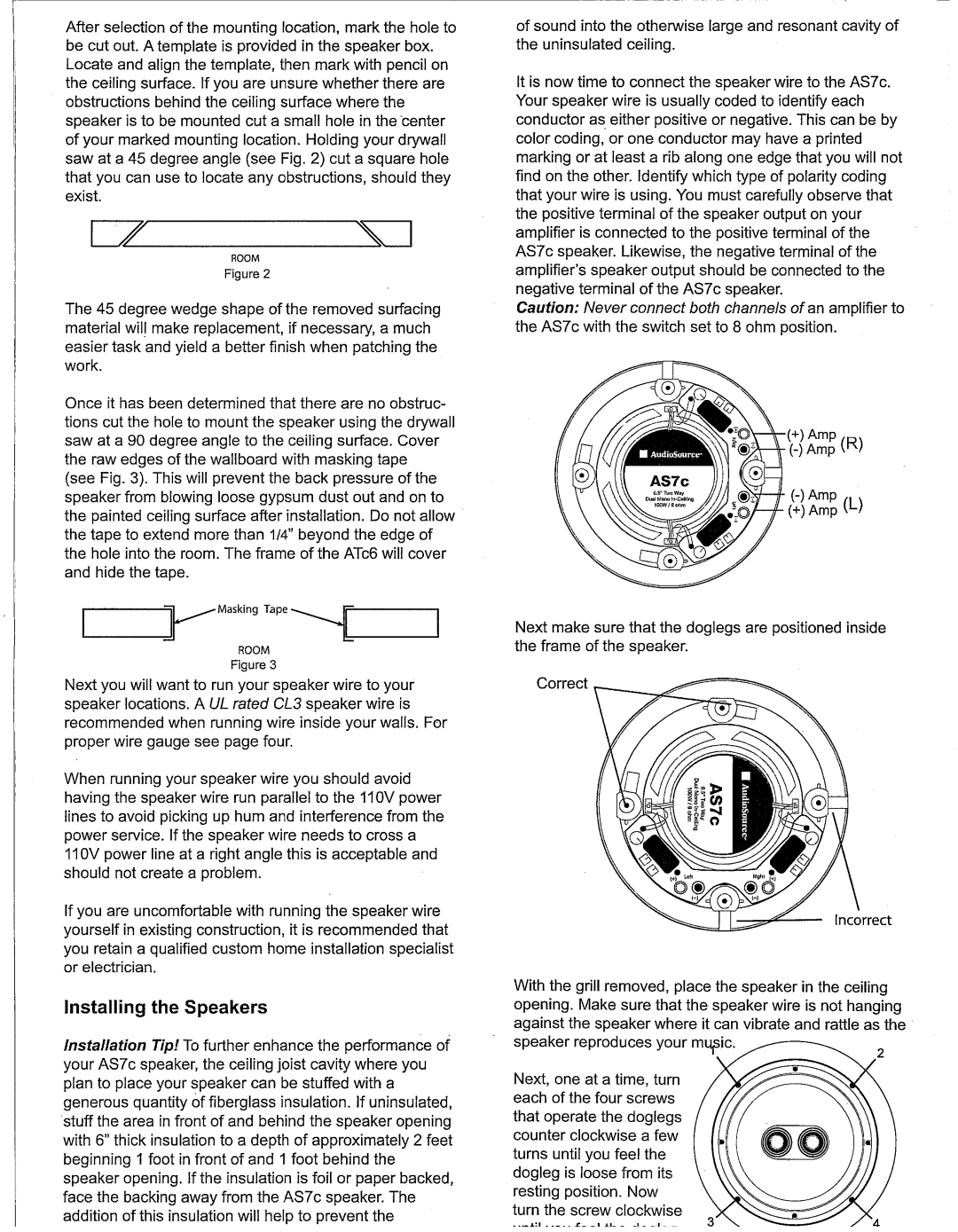AudioSource 6.5 2-Way In-Ceiling Dual Mono Speaker manual 