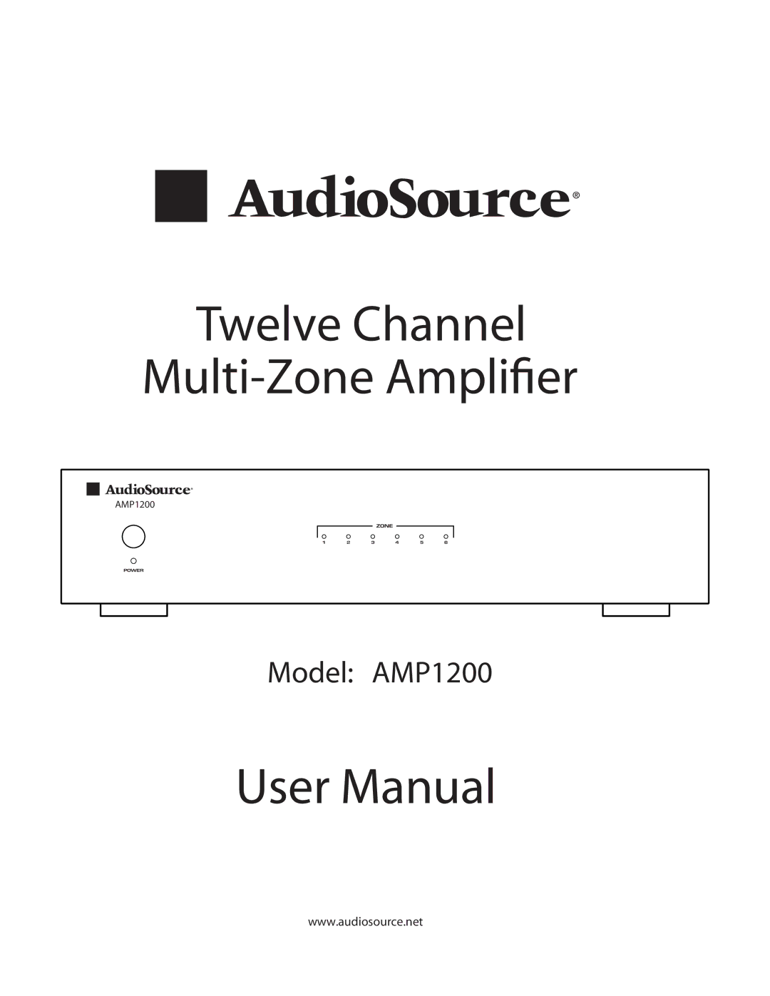 AudioSource AMP1200 user manual Twelve Channel Multi-Zone Ampliﬁer 