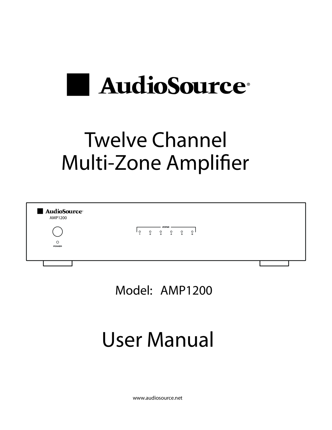 AudioSource AudioSource Twelve Channel Multi-Zone Amplifier user manual Twelve Channel Multi-ZoneAmpliﬁer, Model AMP1200 
