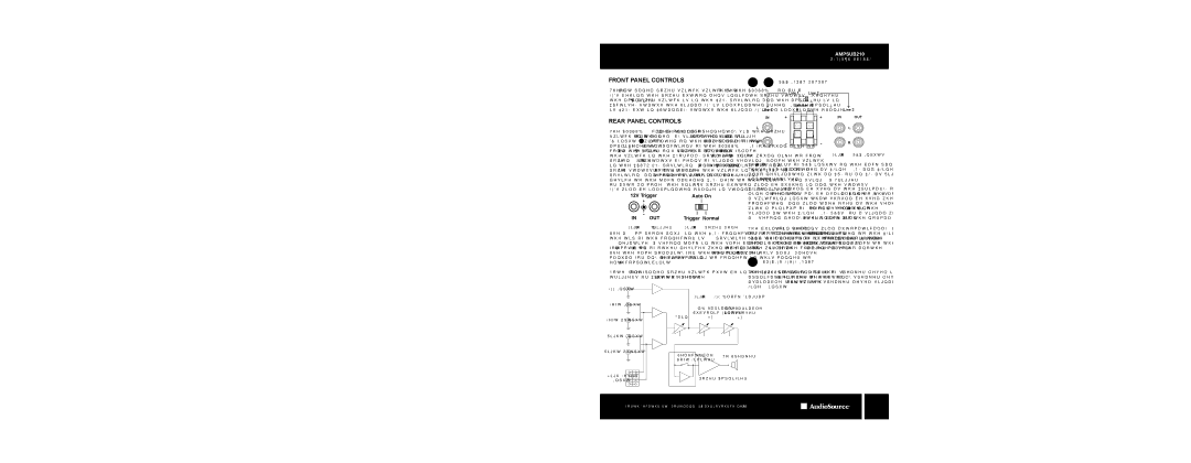 AudioSource AMPSUB210 owner manual Rca Input/Output, Speaker Level Input 