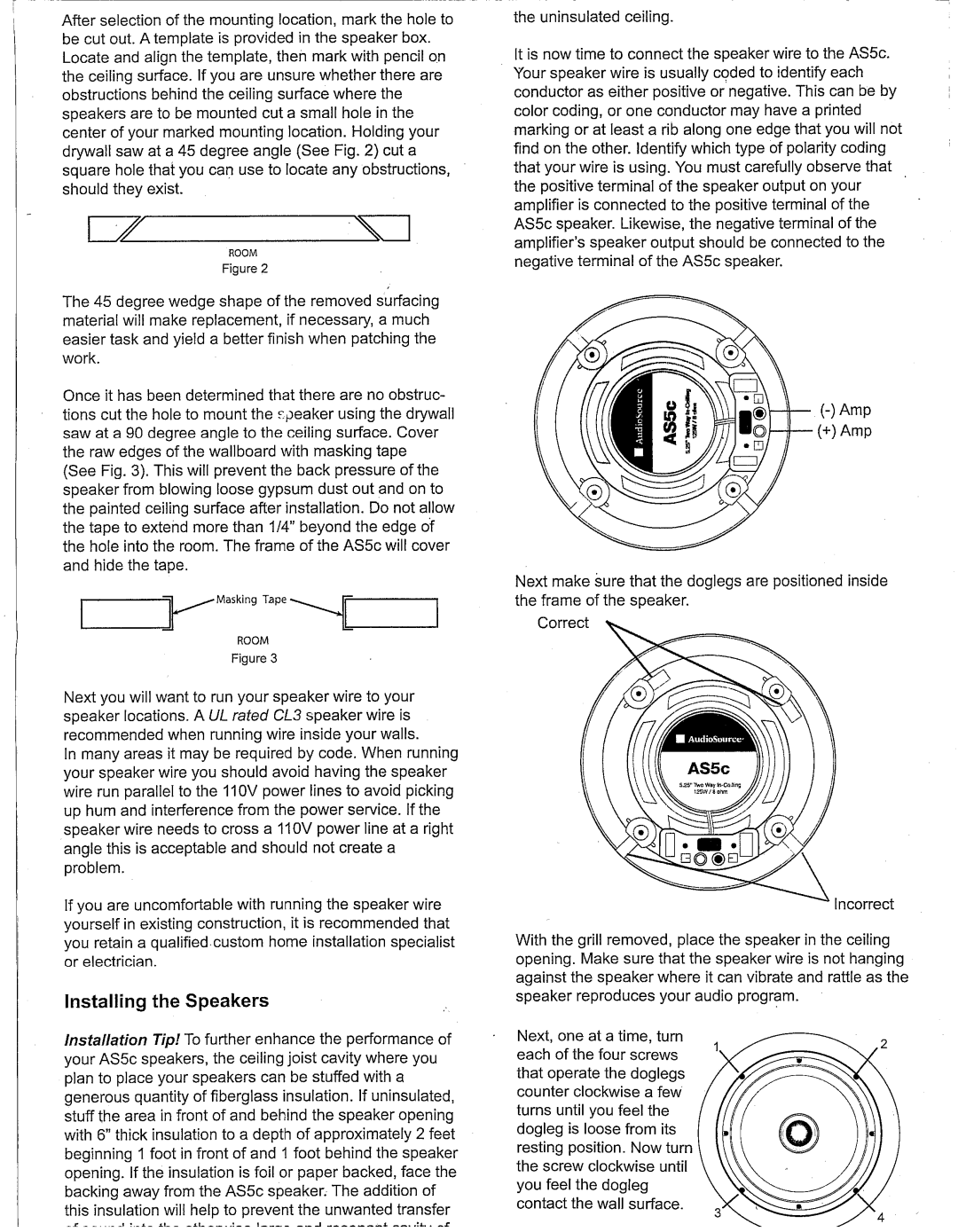 AudioSource AudioSource 5.25 2-Way In-Ceiling Speakers manual 