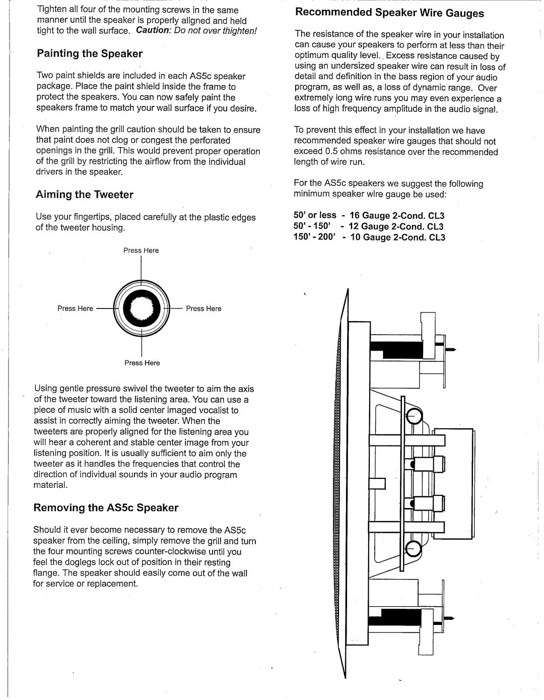AudioSource AudioSource 5.25" 2-Way In-Ceiling Speakers manual 