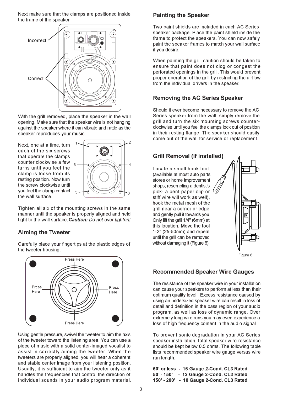 AudioSource AudioSource AC Series 2-Way In-Wall Speaker System, AC8W Painting the Speaker, Removing the AC Series Speaker 