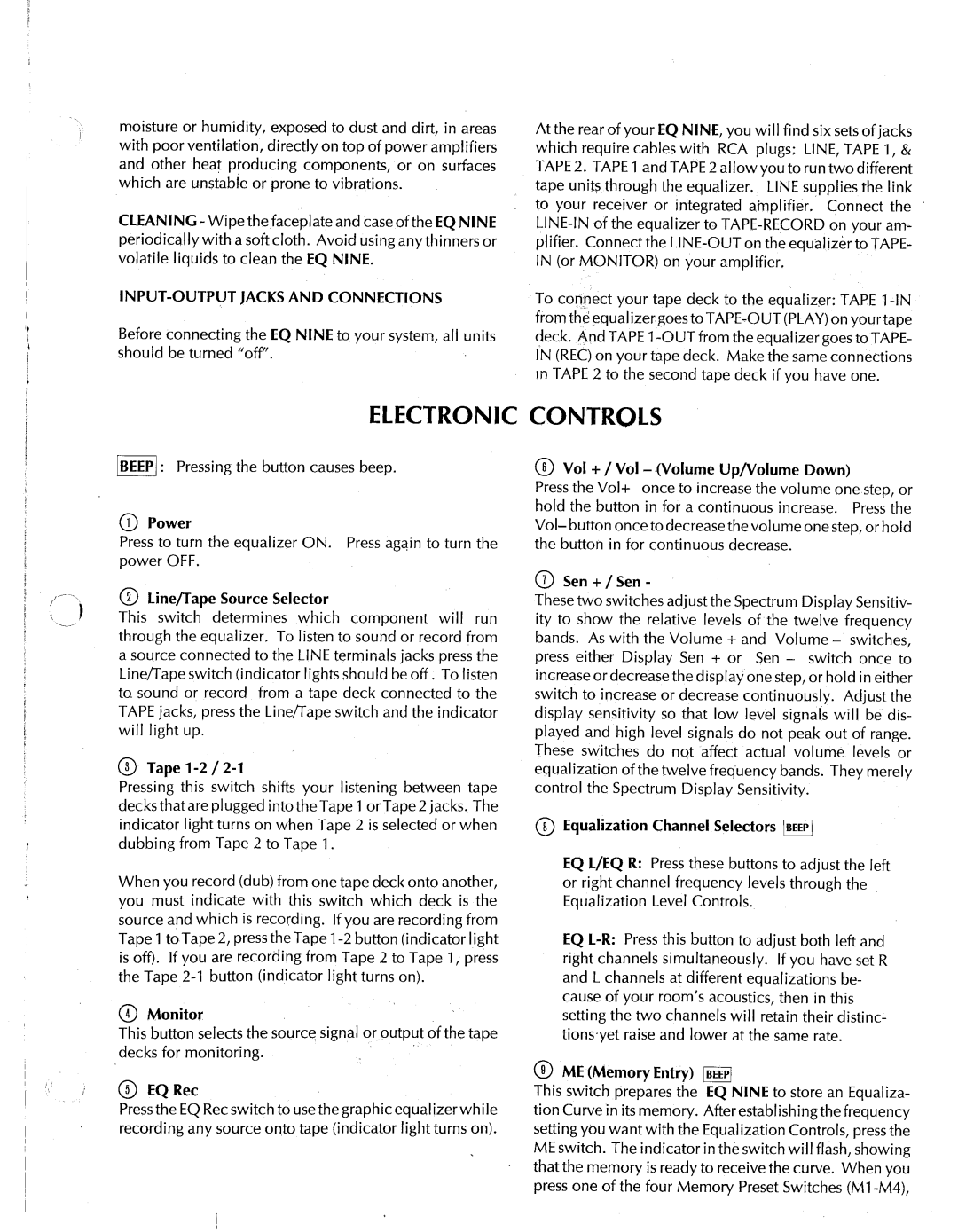 AudioSource Computerized Graphic Equalizer/Analyzer, EQ NINE manual 