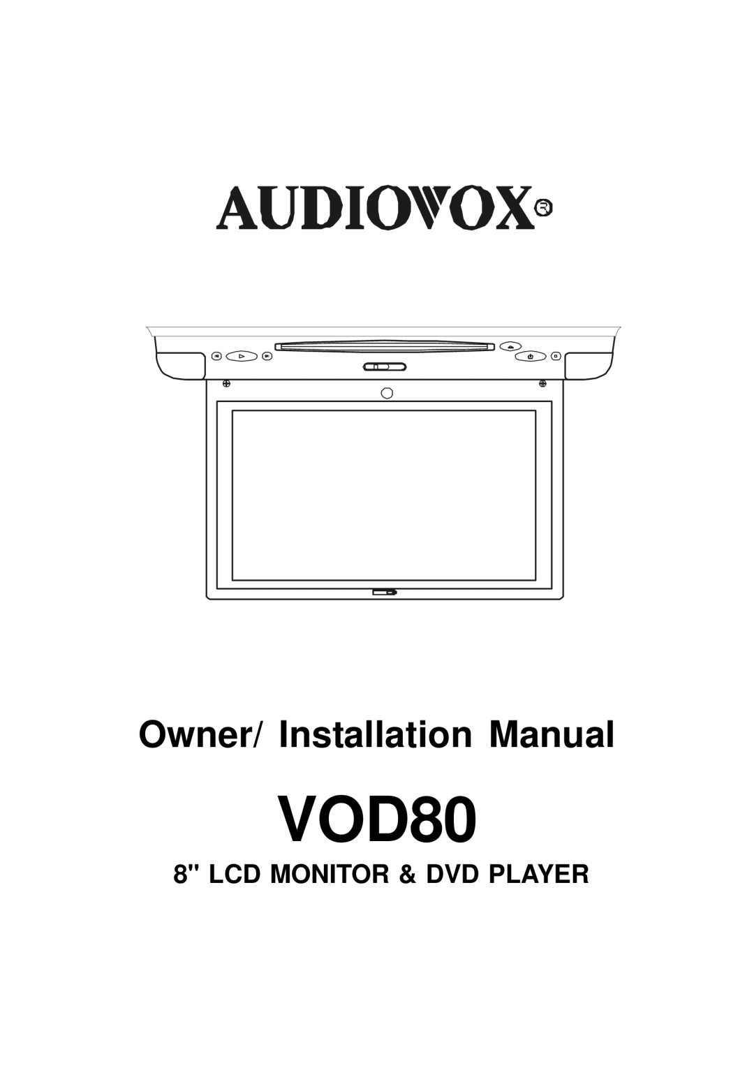 Audiovox 128-7744, 128-5495E installation manual VOD80 