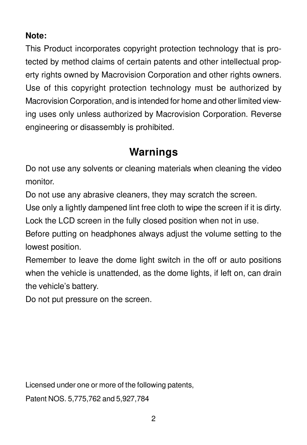 Audiovox 128-5495E, 128-7744 installation manual 