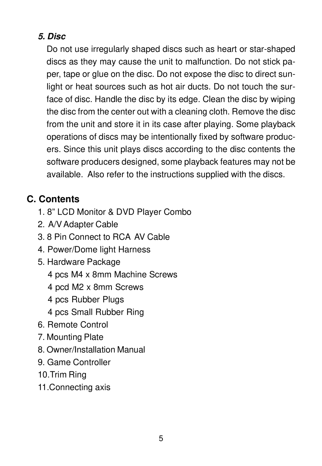 Audiovox 128-7744, 128-5495E installation manual Contents 