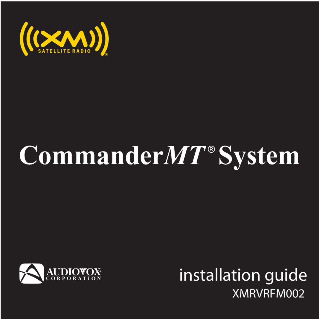 Audiovox 128-7902A manual CommanderMT System 