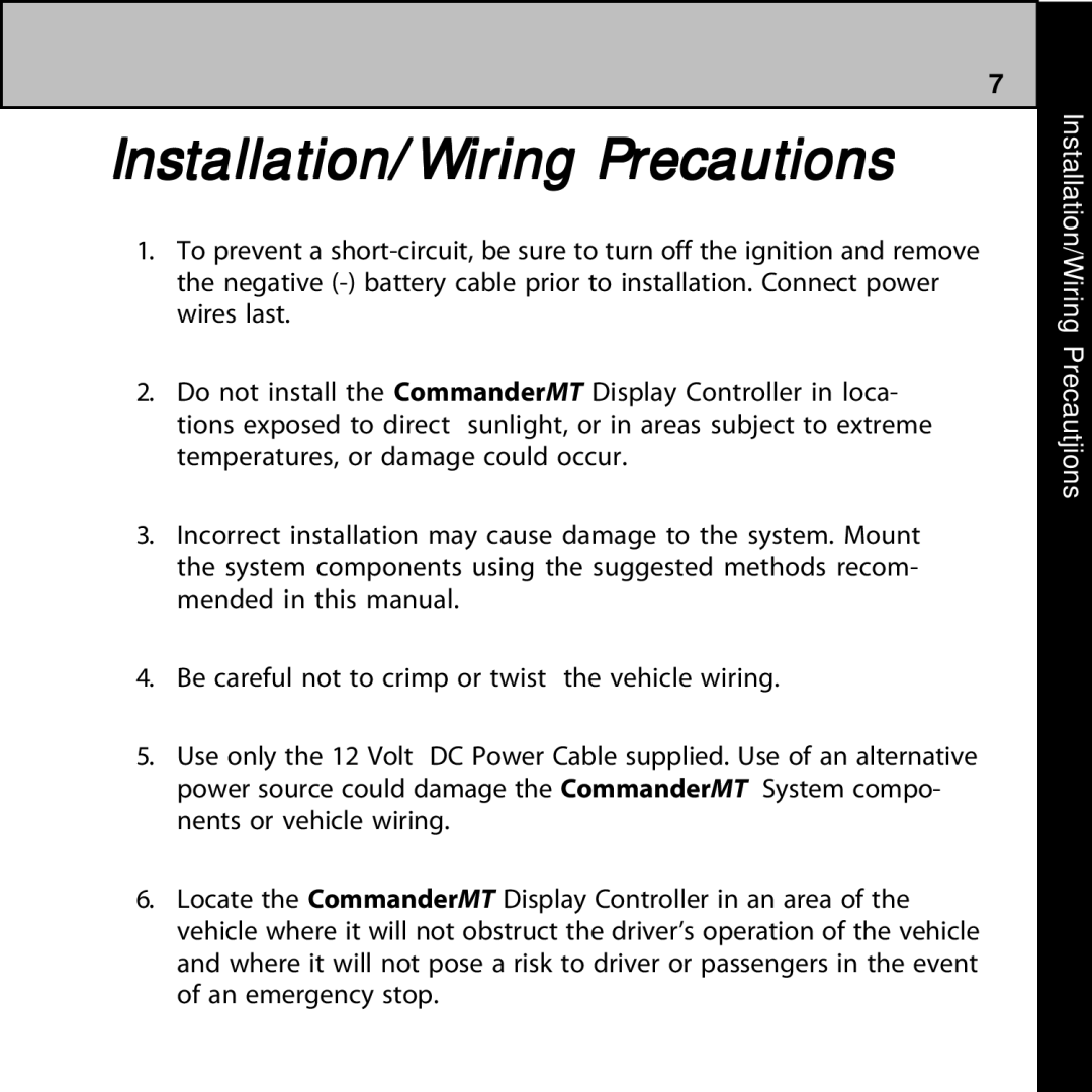 Audiovox 128-7902A manual Installation/Wiring Precautions 