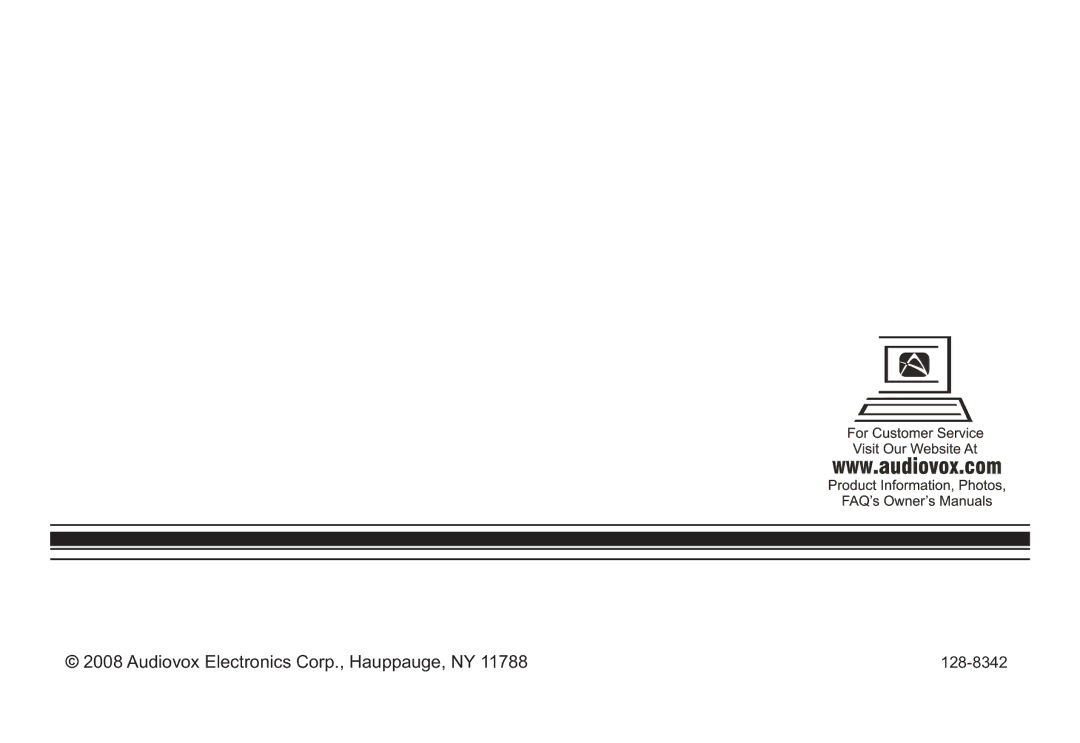 Audiovox 128-8342 operation manual Www 