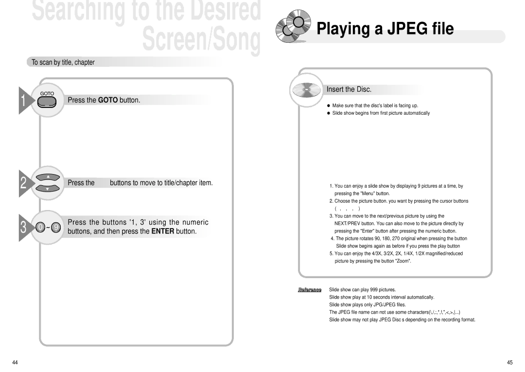 Audiovox 1286970 owner manual Playing a Jpeg file, Insert the Disc 