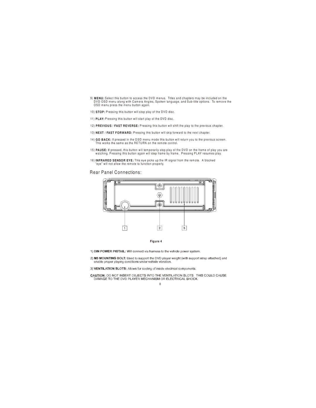 Audiovox 3200 owner manual Rear Panel Connections 