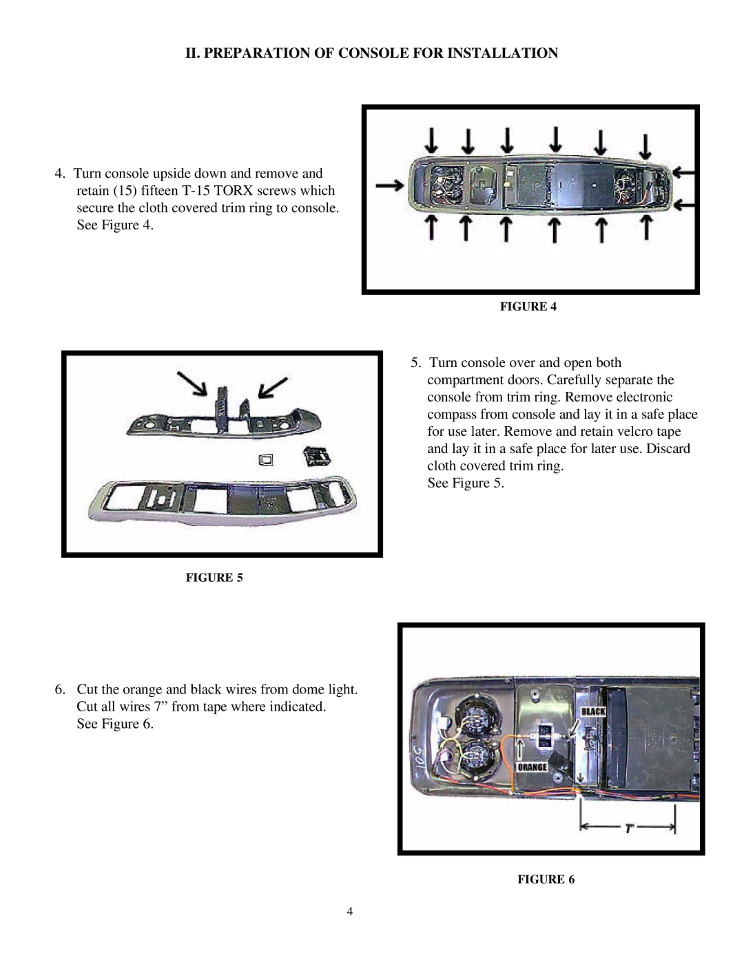 Audiovox 50-0244x-018 SERIES, 50-0244x-001 SERIES, 50-0244x-019 SERIES II. Preparation of Console for Installation 