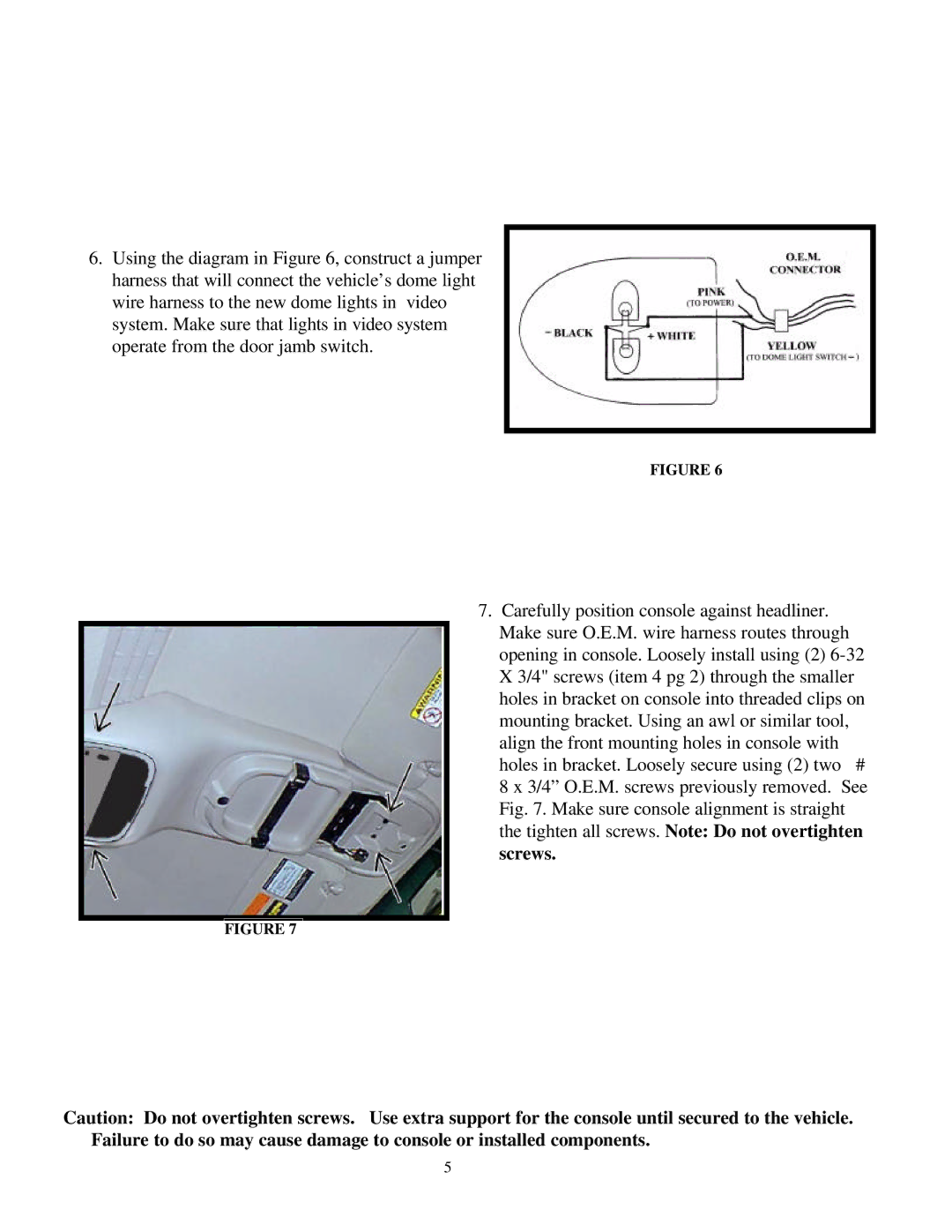 Audiovox 50-0246x-015 Series installation instructions Screws 