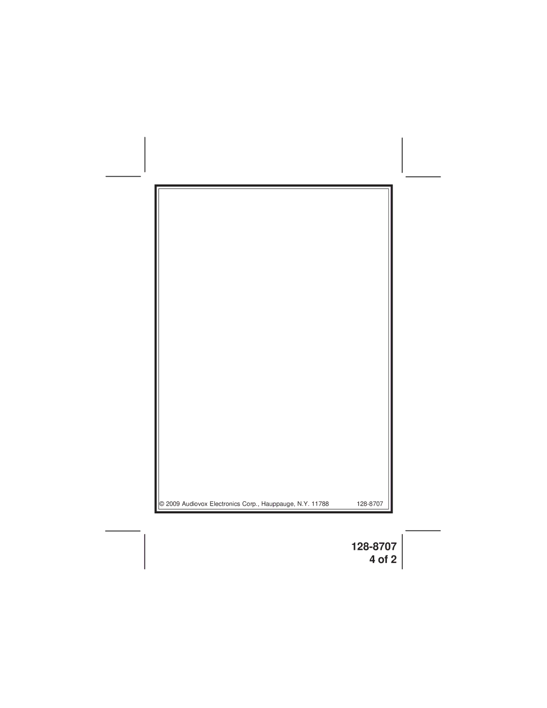 Audiovox 5125 manual Audiovox Electronics Corp., Hauppauge, N.Y 128-8707 