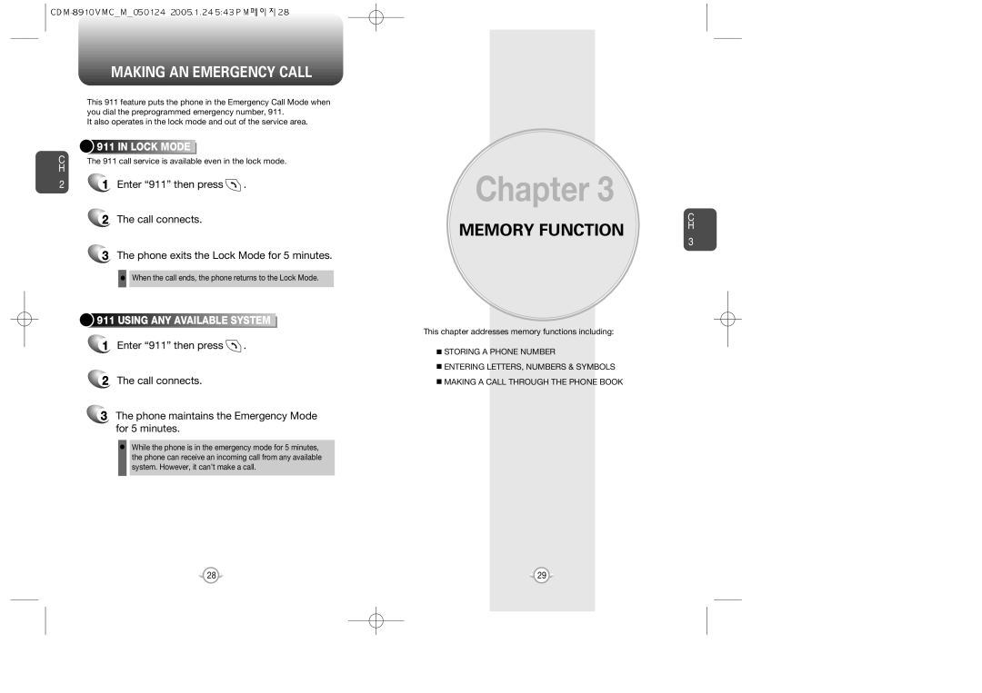 Audiovox 8910 manual Making AN Emergency Call, Lock Mode, Using ANY Available System 