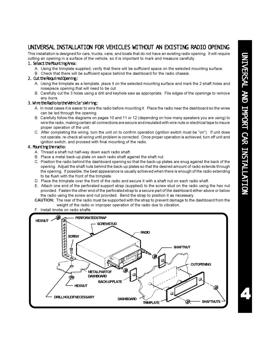 Audiovox 990 manual SelecttheMountingArea 