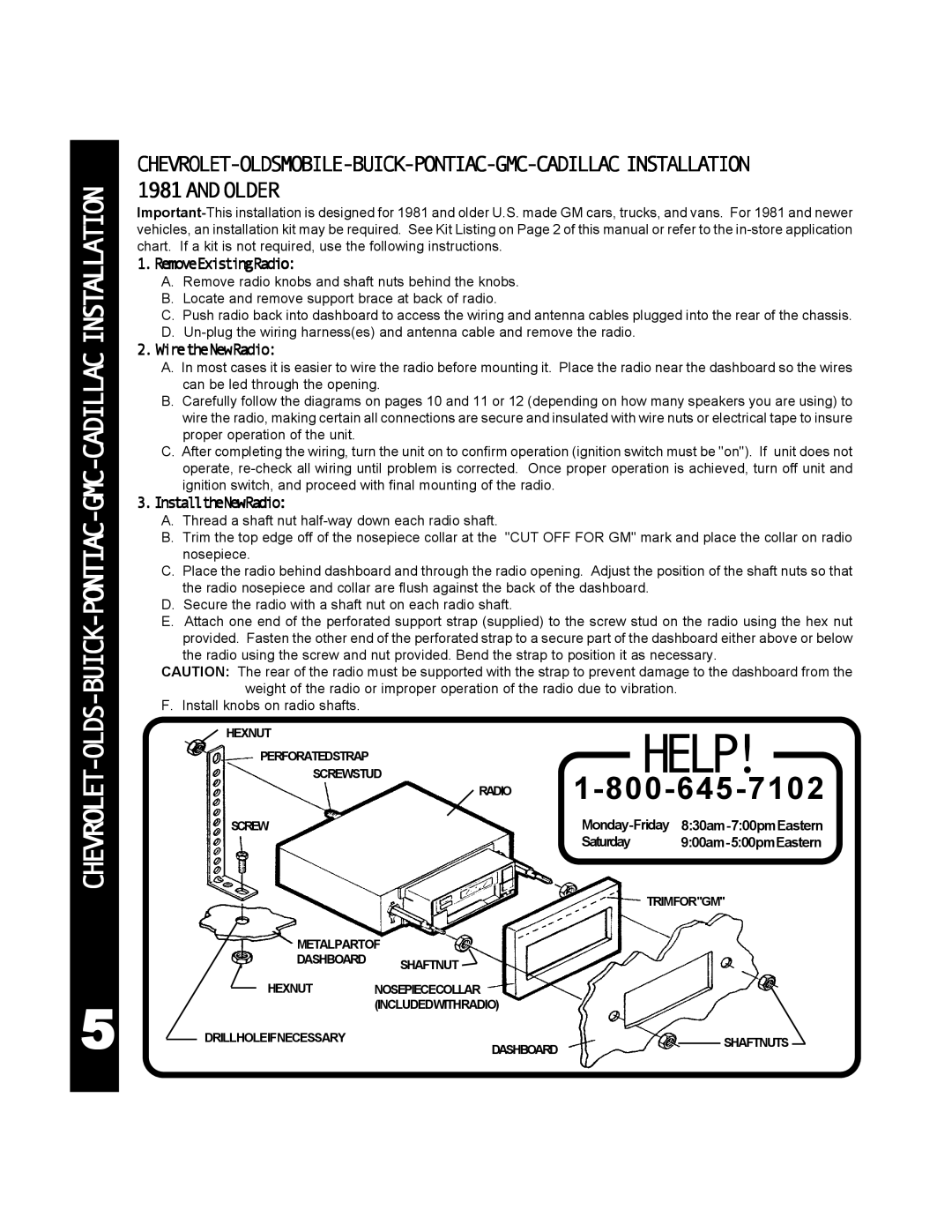 Audiovox 990 manual CHEVROLET-OLDS-BUICK-PONTIAC-GMC-CADILLAC Installation 