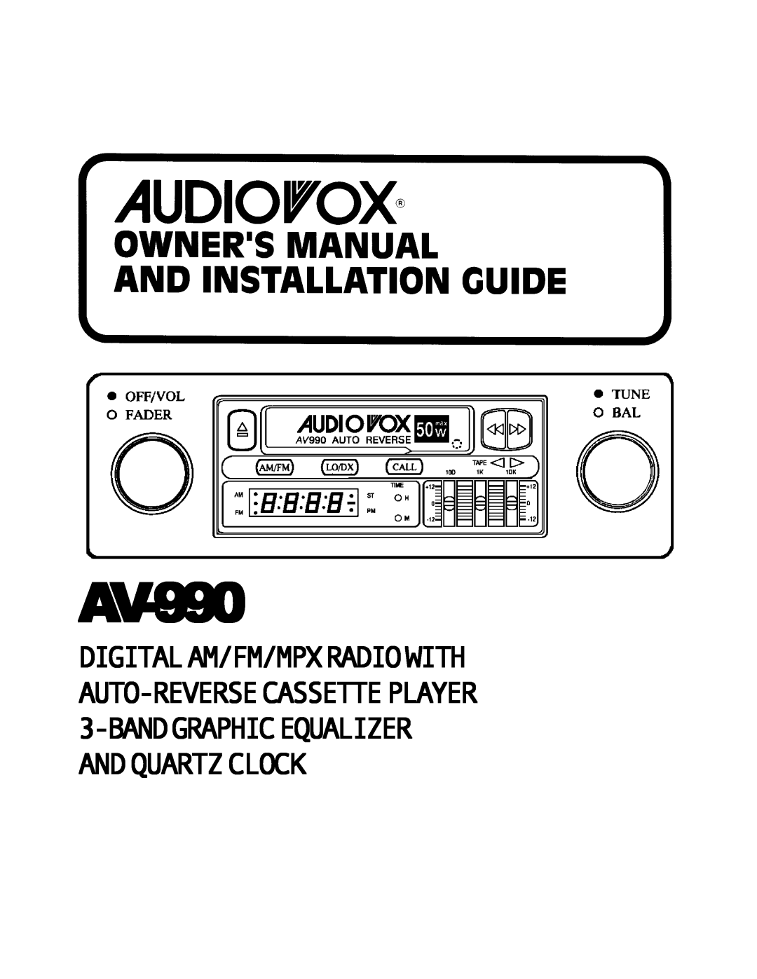 Audiovox manual AV-990 