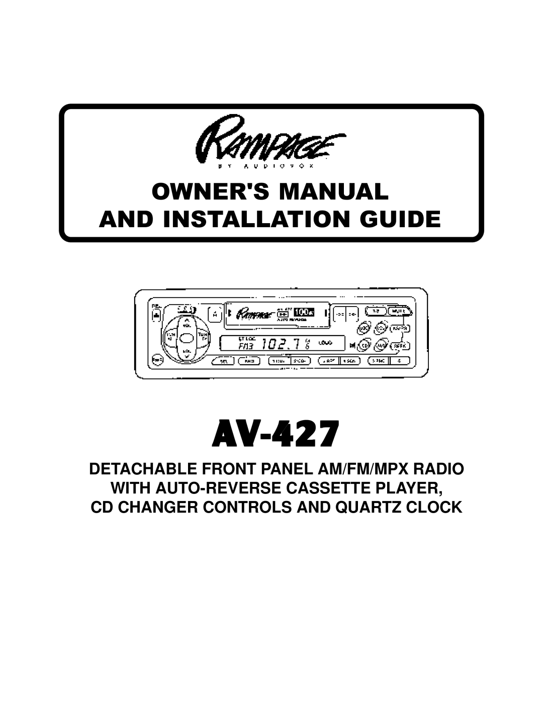 Audiovox AAAAAV-427V-427V-427V-427V-427 owner manual 