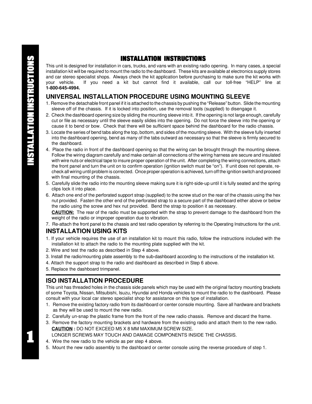 Audiovox AAAAAV-427V-427V-427V-427V-427 owner manual Installation Instructions 