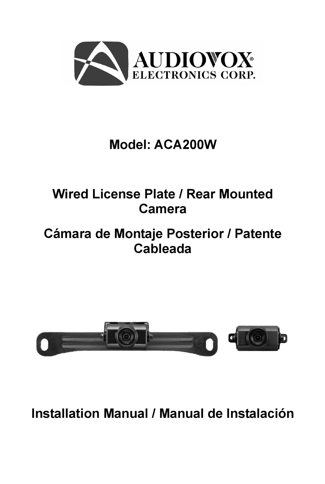 Audiovox Aca200w installation manual 